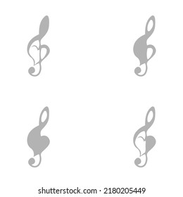 treble clef icon, on a white background, vector illustration