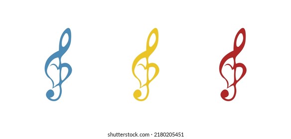 treble clef icon, on a white background, vector illustration