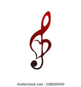 treble clef icon, on a white background, vector illustration