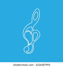 treble clef icon, on a white background, vector illustration