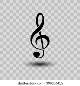 treble clef  icon. One of a set of linear web icons