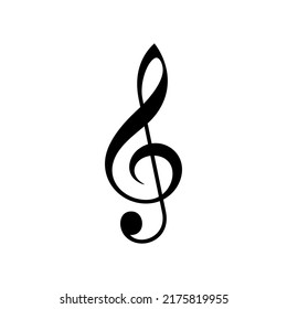 Treble clef icon. Symbol of music and sound. Isolated vector illustration on white background.