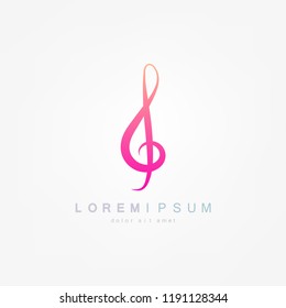 Treble clef icon. Vector