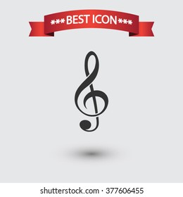 Treble Clef Icon Vector