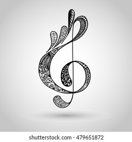 Treble clef icon vector