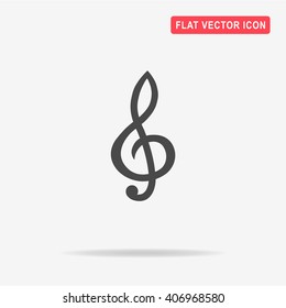 Treble clef icon. Vector concept illustration for design.