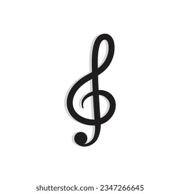 Treble Clef Icon Vector Design.