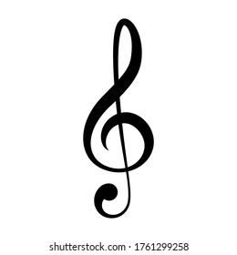 treble clef icon. Vector illustration