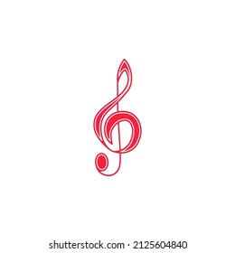 Treble clef icon. Vector illustration.