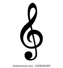 Treble clef icon. Vector illustration isolated on white background
