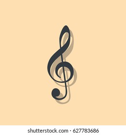 Treble clef icon, vector illustration design. Education objects collection.