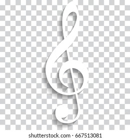 Treble Clef Icon. White Treble Clef Icon.