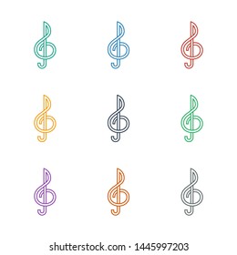treble clef icon white background. Editable line treble clef icon from music. Trendy treble clef icon for web and mobile.