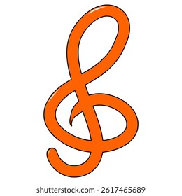 Treble clef illustration hand drawn isolated vector