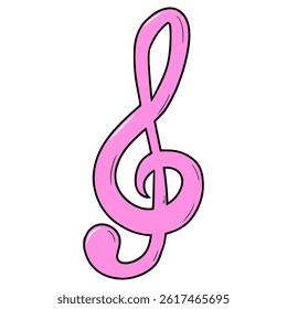 Treble clef illustration hand drawn isolated vector