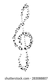 Treble clef illustration isolated on white background