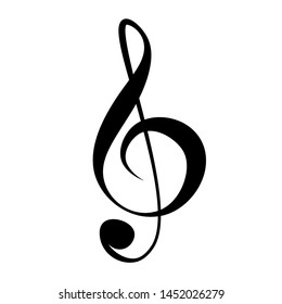 Treble clef isolated on white background