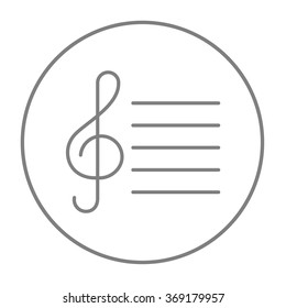 Treble Clef Line Icon.