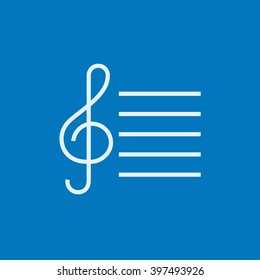 Treble clef line icon.