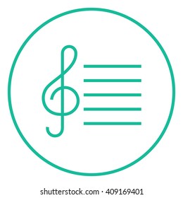 Treble clef line icon.