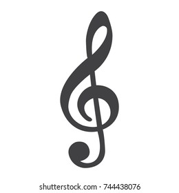 Treble Clef line icon, music and instrument, note sign vector graphics, a linear pattern on a white background, eps 10.