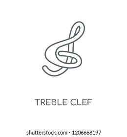 Treble clef linear icon. Treble clef concept stroke symbol design. Thin graphic elements vector illustration, outline pattern on a white background, eps 10.