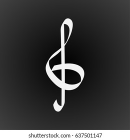 Treble Clef Logo Vector. Eps 10. Treble Clef On Black Background