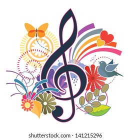 Treble clef music background