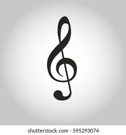 Treble clef music composer vector icon