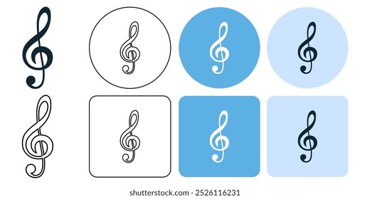 treble clef music key note vector pictogram sign icon symbol ui and ux design, glyphs and stroke line