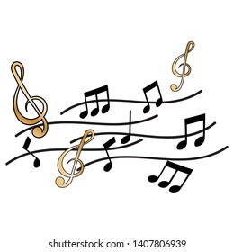 Treble clef and music note