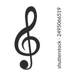 Treble Clef Music Note Icon Vector