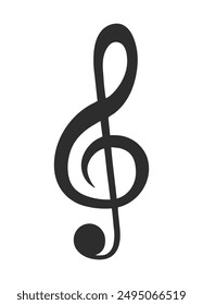 Treble Clef Music Note Icon Vector