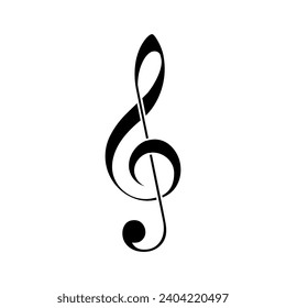 nota musical de trébol clef para el logotipo web gráfico aislado en fondo blanco. vector e ilustración