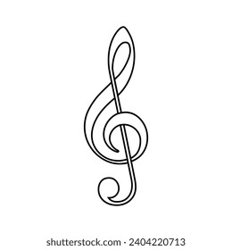 treble clef music note for logo web graphic isolated on white background. vector and illustration