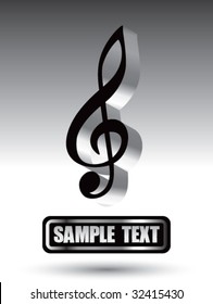 treble clef music note on nameplate