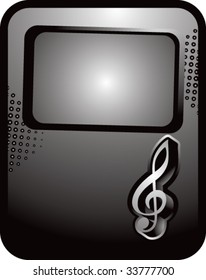 Klappe Musiknote auf Vorlagenhintergrund