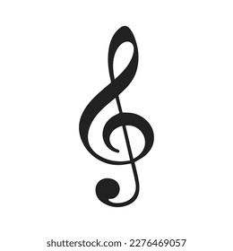 Treble clef. Music notes icon.  Music elements. Vector isolated illustration.