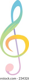 Treble clef or music sign Vector image or clip art