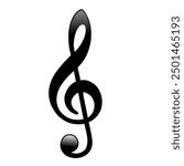 treble clef music vector illustration with white background