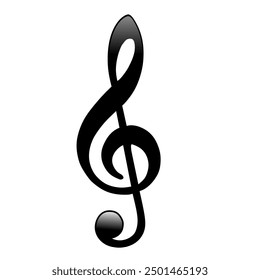 treble clef music vector illustration with white background