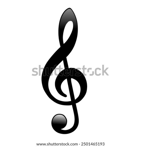 treble clef music vector illustration with white background