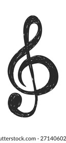Símbolo de doodle musical de clave de agudos