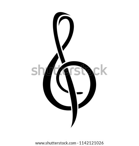 Treble Clef Musical Note Symbol Design