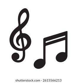 treble clef with musical notes 3D vector icon illustration on white background