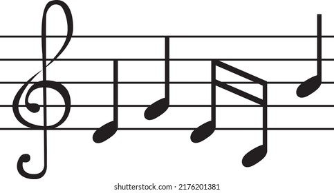 El personal es muy amable y tiene notas musicales. Cartel de ilustración del vector.