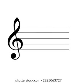 Treble clef and musical staff on a white background