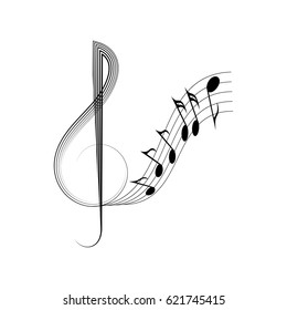 Treble clef and notes