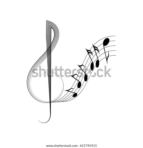 Treble Clef Notes Stock Vector (Royalty Free) 621745415 | Shutterstock