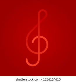 Treble clef on a beautiful background with a gradient.